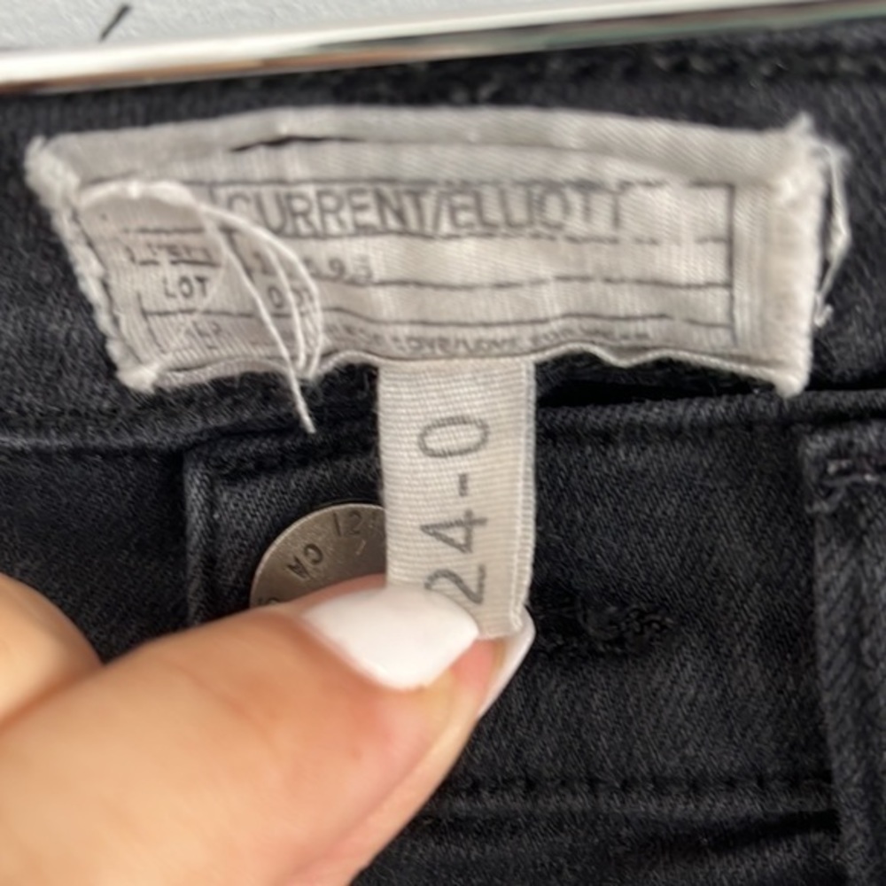 Current Elliott The stiletto jeans black denim low waist skinny cropped - Picture 4 of 9